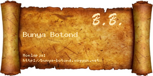 Bunya Botond névjegykártya